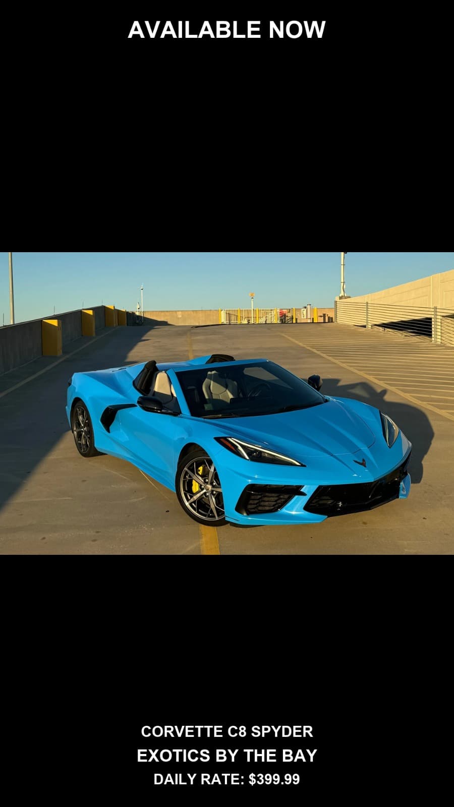 C8 Corvette 3LT available for Los Angeles rental